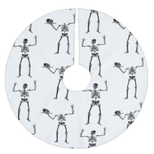 Jupon De Sapin En Polyester Brossé Skeletons D'Halloween, Baguette Ou Traite, Boo