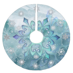 Jupon De Sapin En Polyester Brossé Skirt d'arbre bleu Turquoise