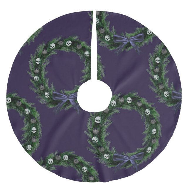Jupon De Sapin En Polyester Brossé Skull Wreath (Devant)