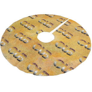 Jupon De Sapin En Polyester Brossé SlipperyJoe's petit ours mots or brun brun blanc