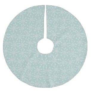 Jupon De Sapin En Polyester Brossé Snowflakes Abstraits