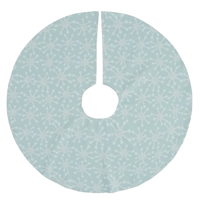 Jupon De Sapin En Polyester Brossé Snowflakes Abstraits (Devant)