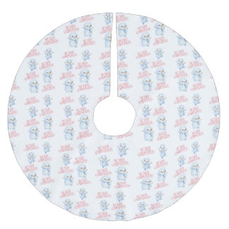 Jupon De Sapin En Polyester Brossé Snowman Tree Skirt