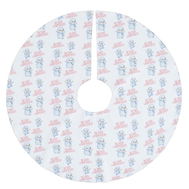 Jupon De Sapin En Polyester Brossé Snowman Tree Skirt (Devant)