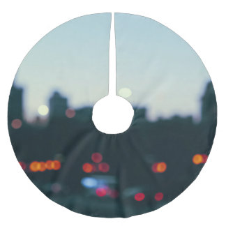 Jupon De Sapin En Polyester Brossé Soirée Varsovie : Silhouette du paysage urbain flo