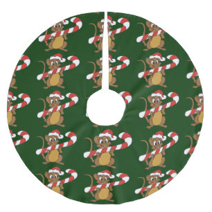 Jupon De Sapin En Polyester Brossé Souris de Noël Jupe d'arbre de Noël