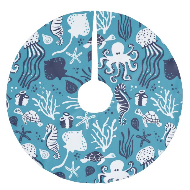 Jupon De Sapin En Polyester Brossé Sous la mer (Devant)