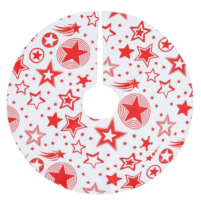 Jupon De Sapin En Polyester Brossé Stars Tattoos rouge + vos idées (Devant)