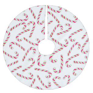 Jupon De Sapin En Polyester Brossé Sucre de canne de Noël motif