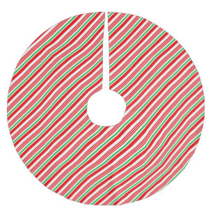 Jupon De Sapin En Polyester Brossé Sucre de canne rouge et vert Noël rayé