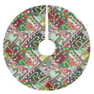Jupon De Sapin En Polyester Brossé Sucres de canne colorés
