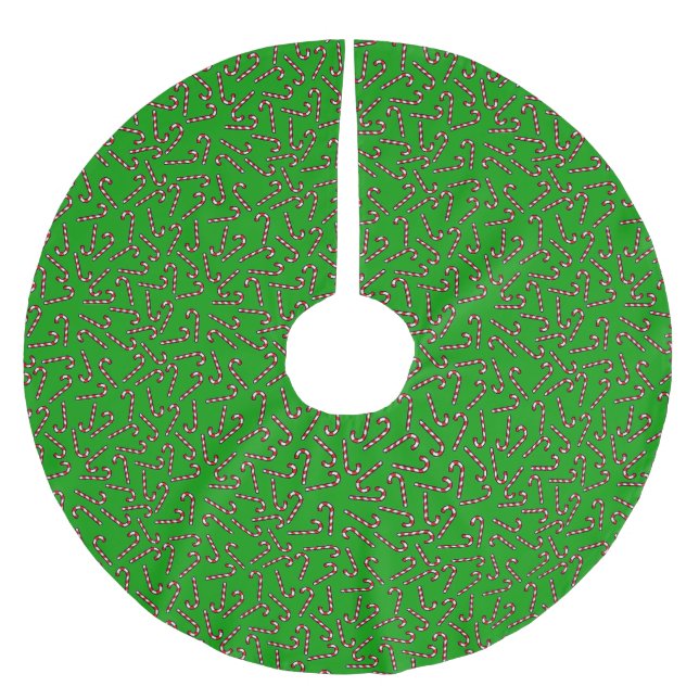Jupon De Sapin En Polyester Brossé Sucres de canne de Noël (Devant)