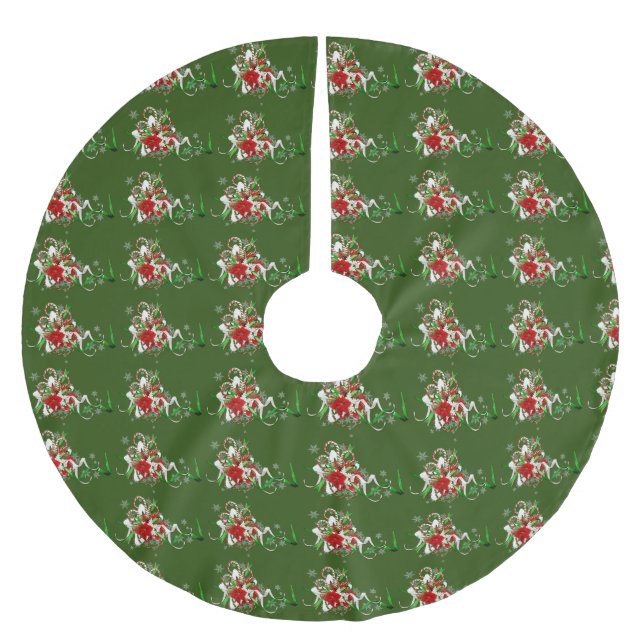 Jupon De Sapin En Polyester Brossé Sucres de canne et rubans (Devant)