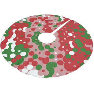 Jupon De Sapin En Polyester Brossé Super Funky Mod Retro Motif de Noël