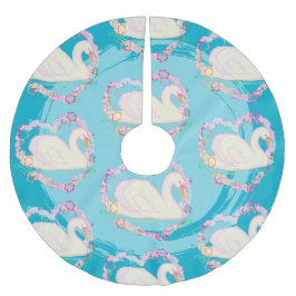 Jupon De Sapin En Polyester Brossé Swan 'a Swimming