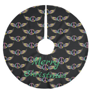 Jupon De Sapin En Polyester Brossé Symbole de paix hippie ailé Thunder_Cove