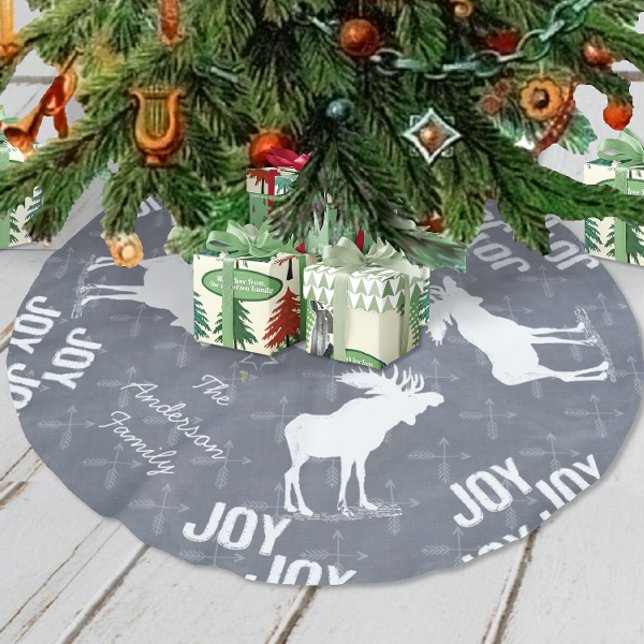 Jupon De Sapin En Polyester Brossé Tableau noir Croisé Flèche Moose Noël (Créateur téléchargé)