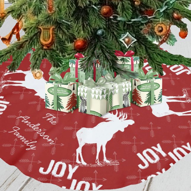 Jupon De Sapin En Polyester Brossé Tableau noir Croisé Flèche Moose Noël (Créateur téléchargé)