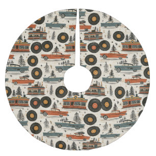 Jupon De Sapin En Polyester Brossé Tapis d'arbre de Noël routier vinyle Groove