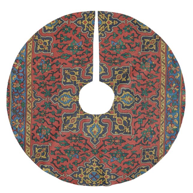 Jupon De Sapin En Polyester Brossé Tapis Perse Tapis Rouge Bleu classique (Devant)