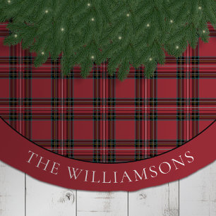 Jupon De Sapin En Polyester Brossé Tartan Tidings Tree Jupe