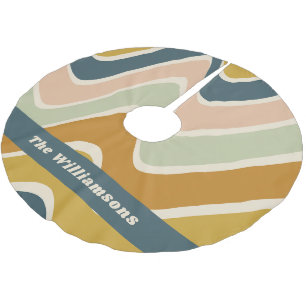Jupon De Sapin En Polyester Brossé Terreux Boho Lignes Ondulées Pastels Rétro Personn