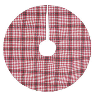 Jupon De Sapin En Polyester Brossé Texture À damiers Tartan rouge