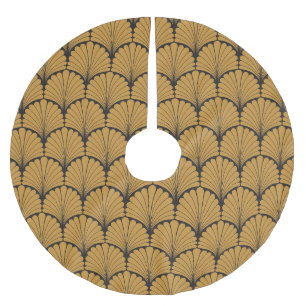 Jupon De Sapin En Polyester Brossé Texture florale géométrique Art déco