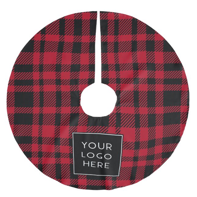 Jupon De Sapin En Polyester Brossé Ton logo ici a joué Noël (Devant)