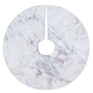 Jupon De Sapin En Polyester Brossé Touche de marbre blanc et gris tourbillonnant chic