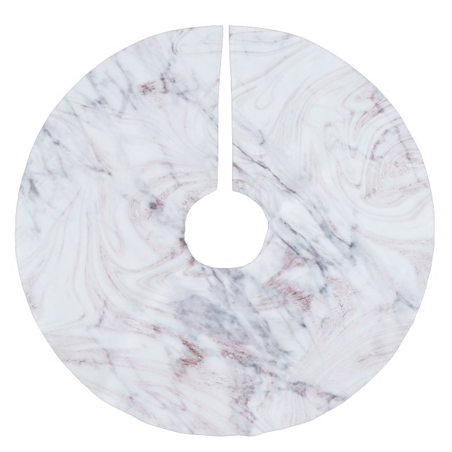 Jupon De Sapin En Polyester Brossé Touche de Rose blanc & gris marbre brun brun brun  (Devant)