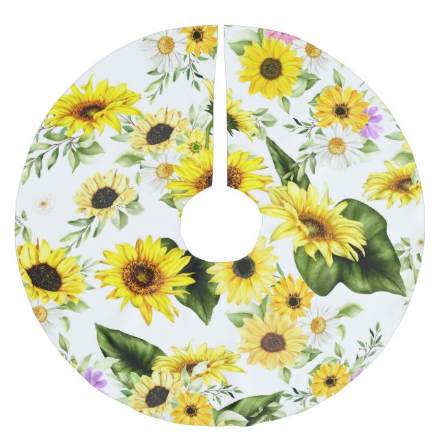 Jupon De Sapin En Polyester Brossé Tournesol d'aquarelle 7 (Devant)
