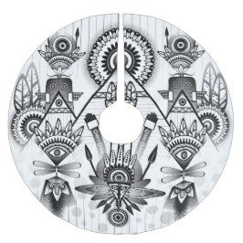 Jupon De Sapin En Polyester Brossé Tribal autochtone Abstrait
