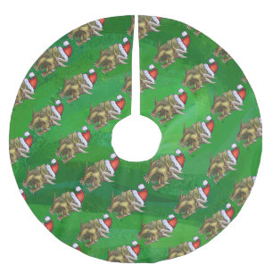 Jupon De Sapin En Polyester Brossé Tricératops vert Noël