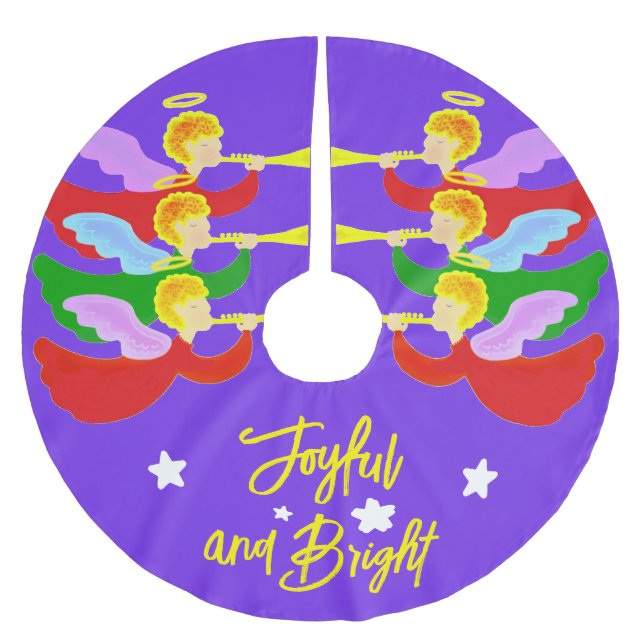 Jupon De Sapin En Polyester Brossé Trois anges (Devant)