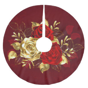 Jupon De Sapin En Polyester Brossé Trois Roses de bijoux