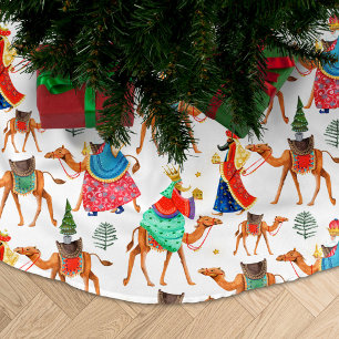 Jupon De Sapin En Polyester Brossé Trois sages rois & chameaux tout imprimé