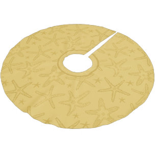 Jupon De Sapin En Polyester Brossé Tropical Beach Starfish Sand Colored Seashell 