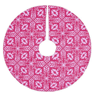 Jupon De Sapin En Polyester Brossé Tuiles marocaines - fuchsia et rose clair