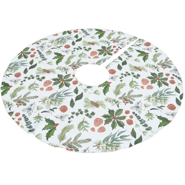 Jupon De Sapin En Polyester Brossé Vacances en bois hivernal (Angle)