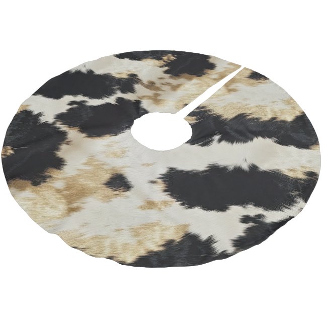 Jupon De Sapin En Polyester Brossé Vache blanche noire (Angle)