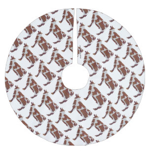 Jupon De Sapin En Polyester Brossé Vache Brown et blanche Silhouette