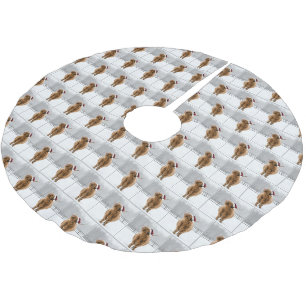Jupon De Sapin En Polyester Brossé Vache des Highlands de Noël léchant des flocons de