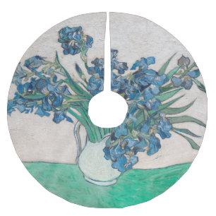 Jupon De Sapin En Polyester Brossé Van Gogh Iris Vase Peinture Impressionnisme