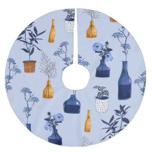 Jupon De Sapin En Polyester Brossé Vase Fleurs Modernes Monotone Vintage