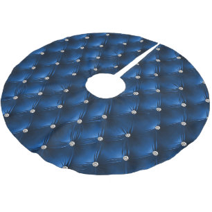 Jupon De Sapin En Polyester Brossé Velvet Bleu Chaud Faux