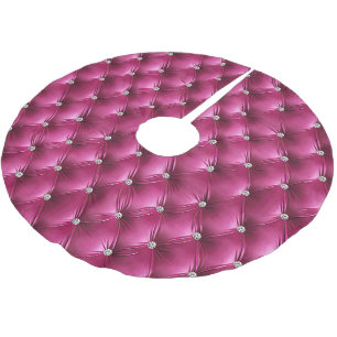 Jupon De Sapin En Polyester Brossé Velvet Rose Chaud