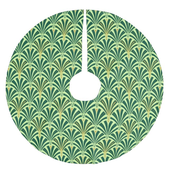 Jupon De Sapin En Polyester Brossé Ventilateur Art Déco motif - vert pin et menthe (Devant)