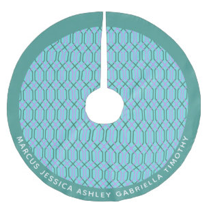 Jupon De Sapin En Polyester Brossé Vintage Aqua Blue Lines Motif personnalisé