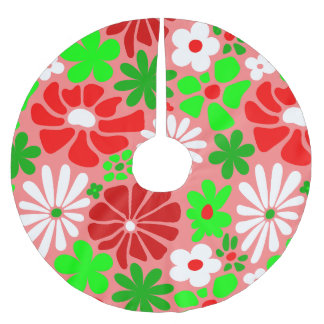Jupon De Sapin En Polyester Brossé vintage christmas groovy 1960s floral